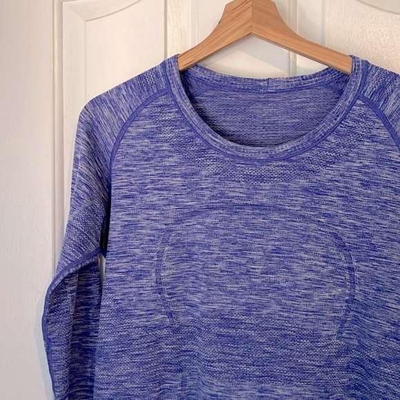 Lululemon | Swiftly Tech Long Sleeve CrewSpace Dye Heather Pigment Blue Size 12 - Picture 10 of 15